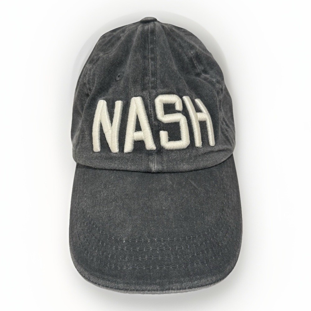 Nash Nashville Strapback‎ Hat Gray OSFA Adjustable Embroidered 6 Panel Anvil
